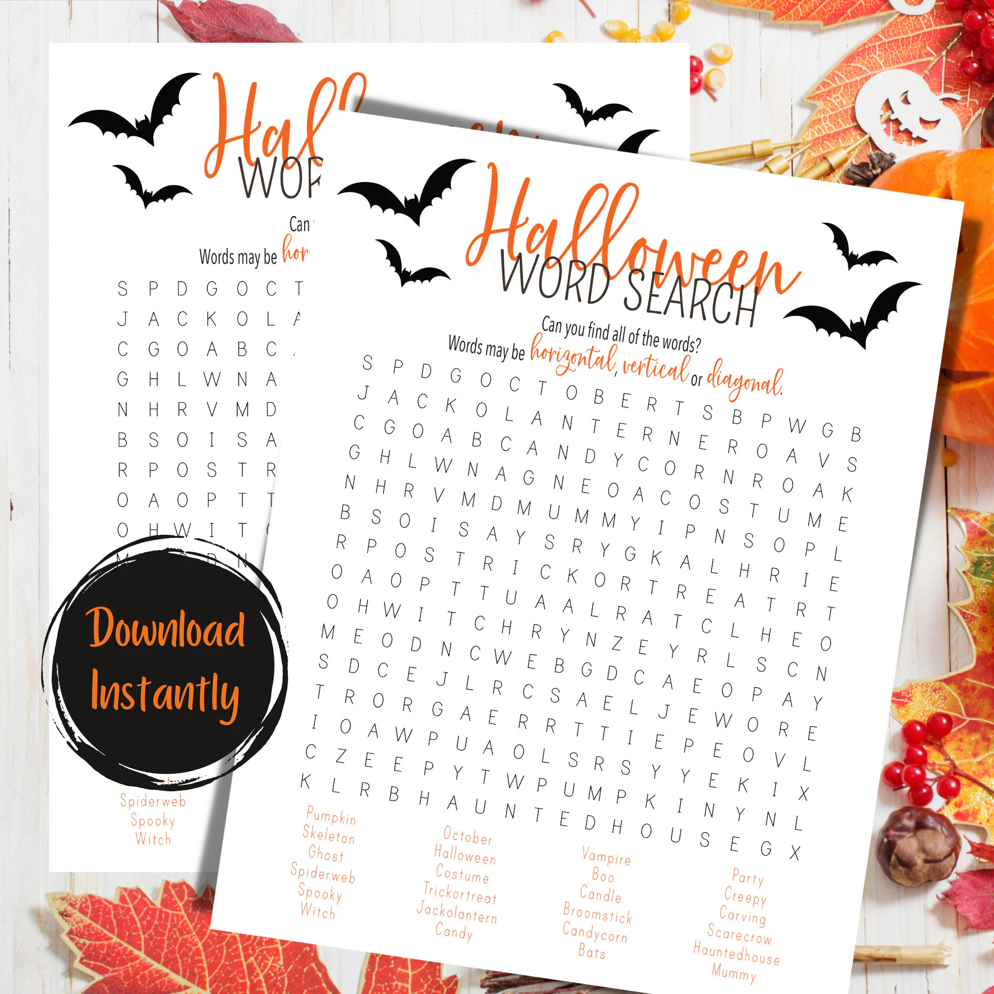 Printable Word Search Hard Etsy