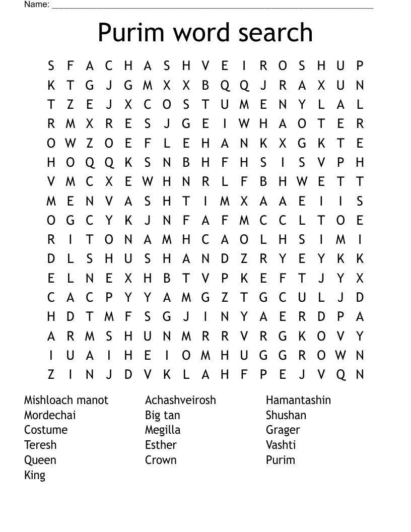 Big Printable Word Searches