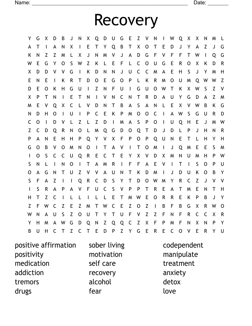 Recovery Word Search WordMint Recovery Word Search WordMint