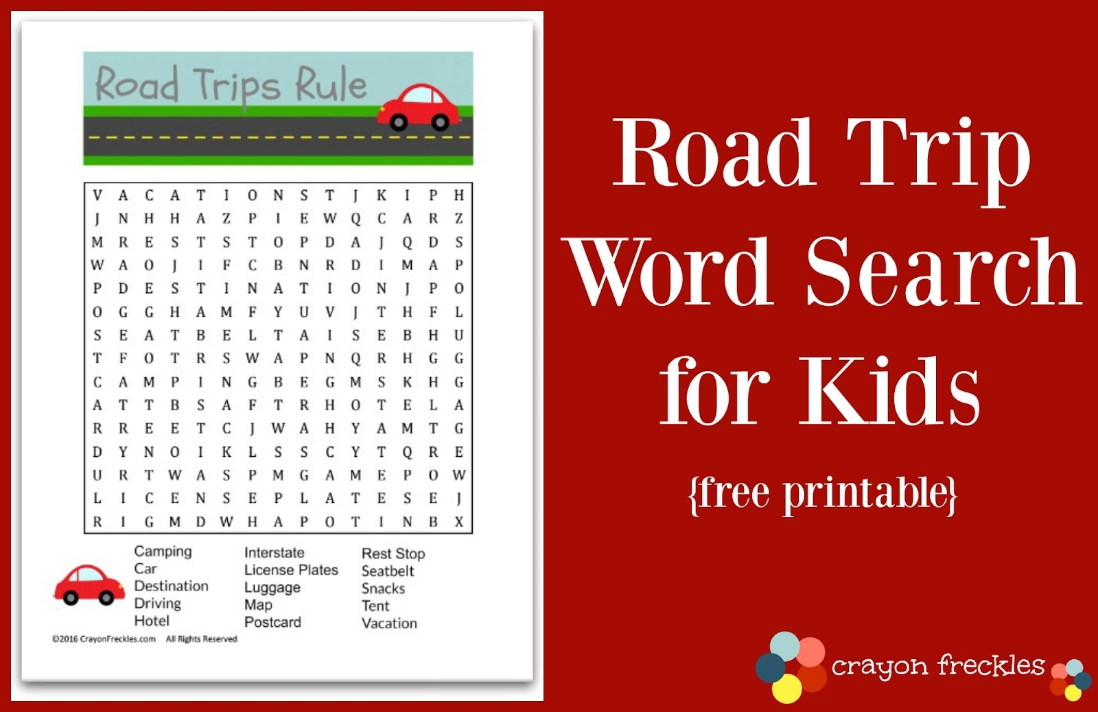 Printable Word Search For Kindergarten Kids