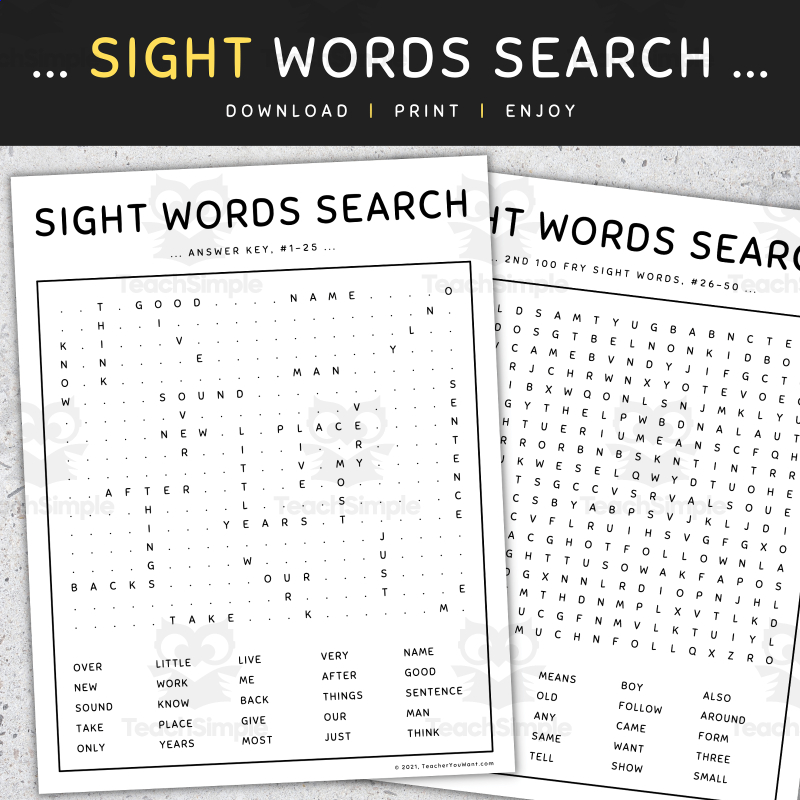 Word Searches Printable 100 Words