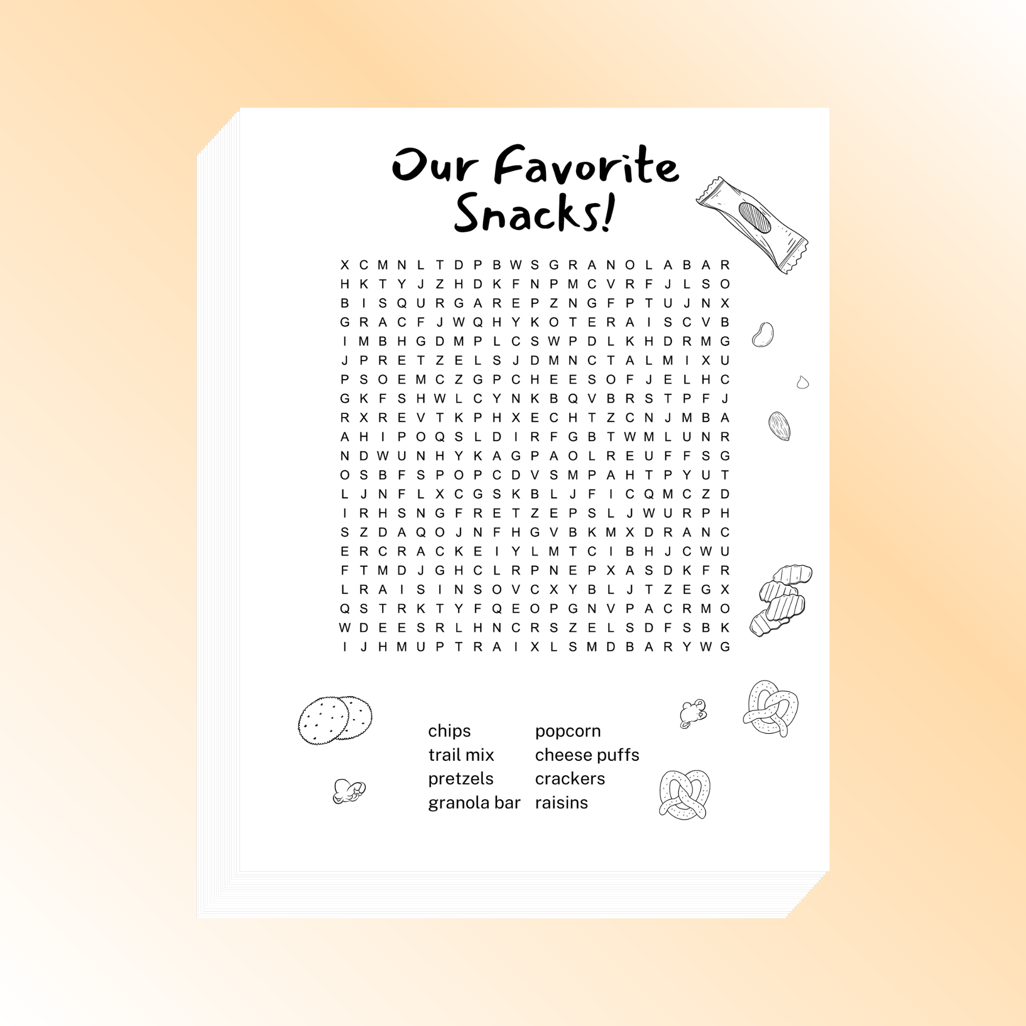 Snacks Word Search Word Search Boss Snacks Word Search Word Search Boss