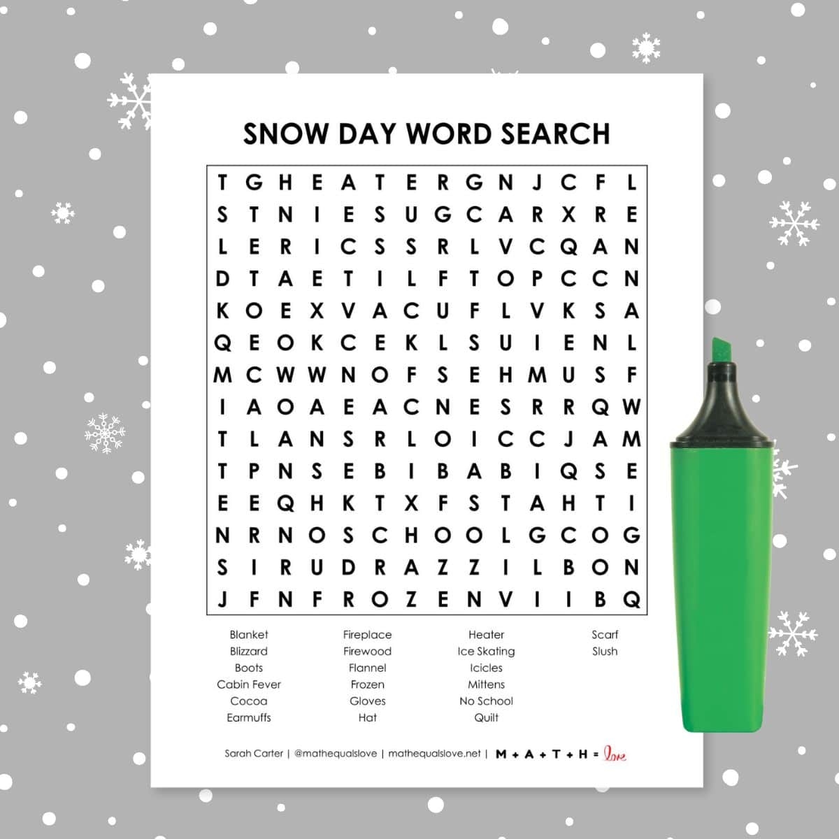 Word Search Puzzles Winter Printable Free