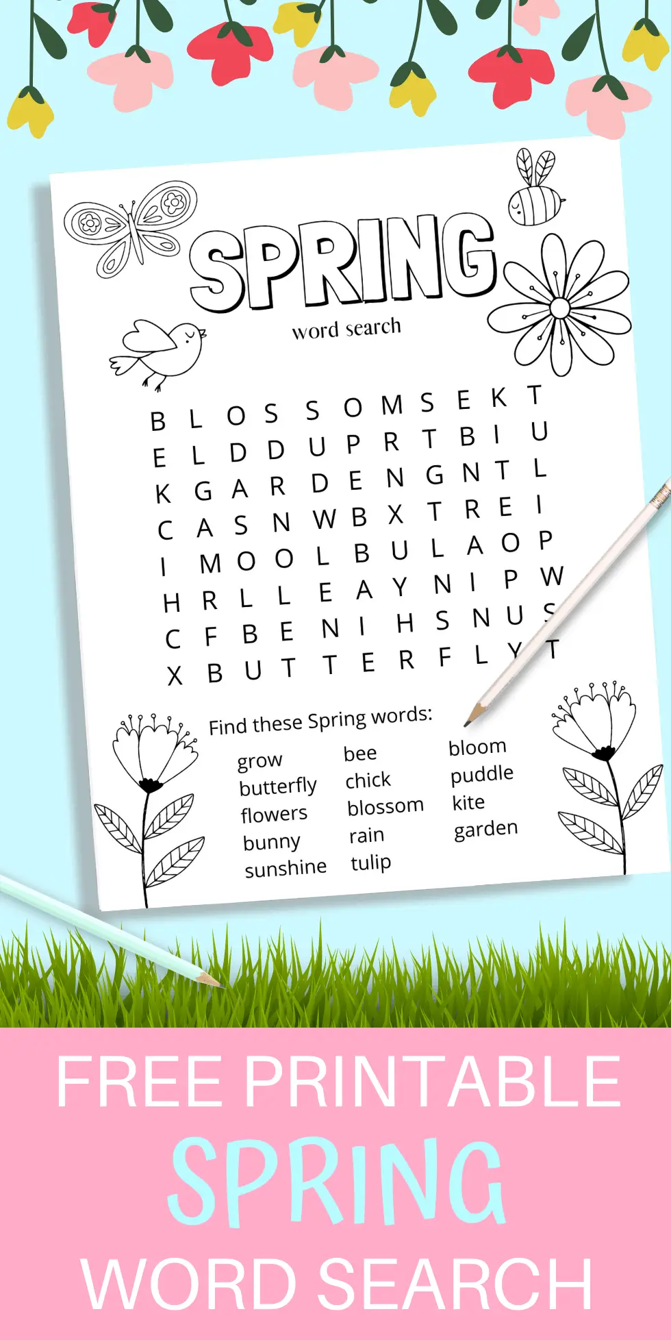Word Search Spring Printable