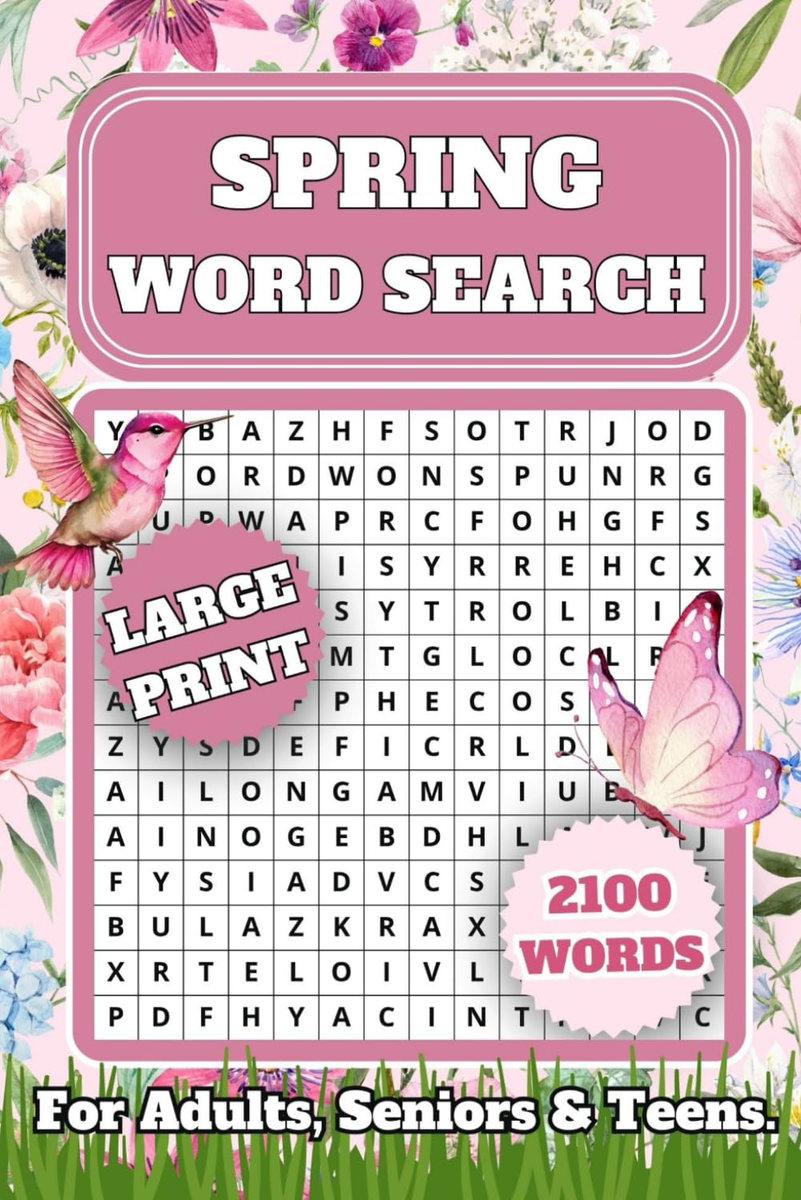 Spring Word Search A New Fun And Relaxing Large Print Puzzle Book For Adults S EBay