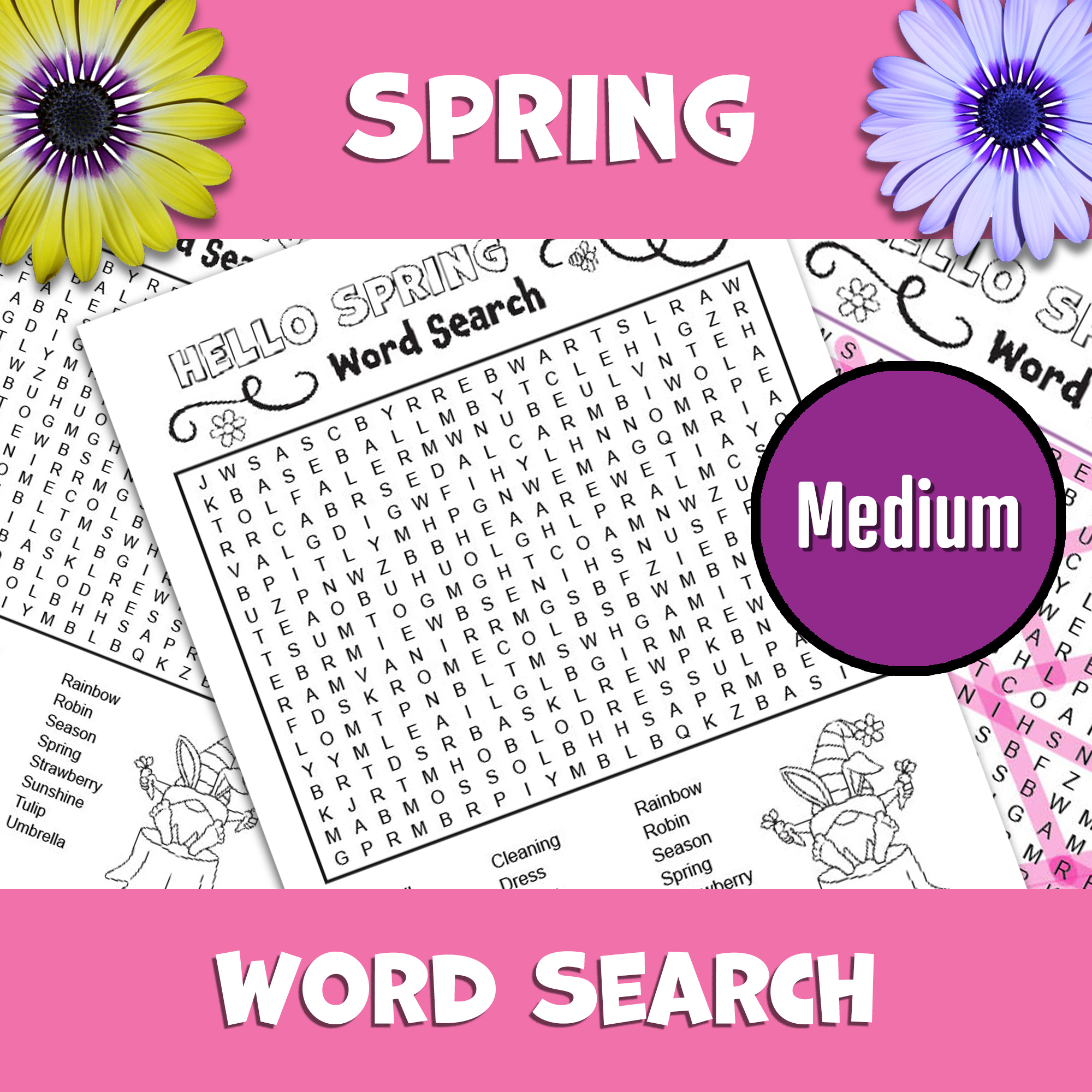 Spring Word Search Puzzle Medium Spring Word Game Activity Word Find Classful
