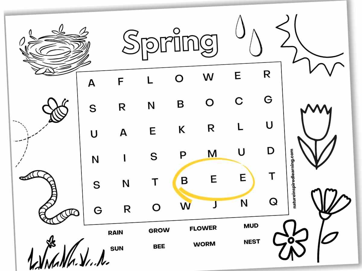 Word Search Printable Free Spring