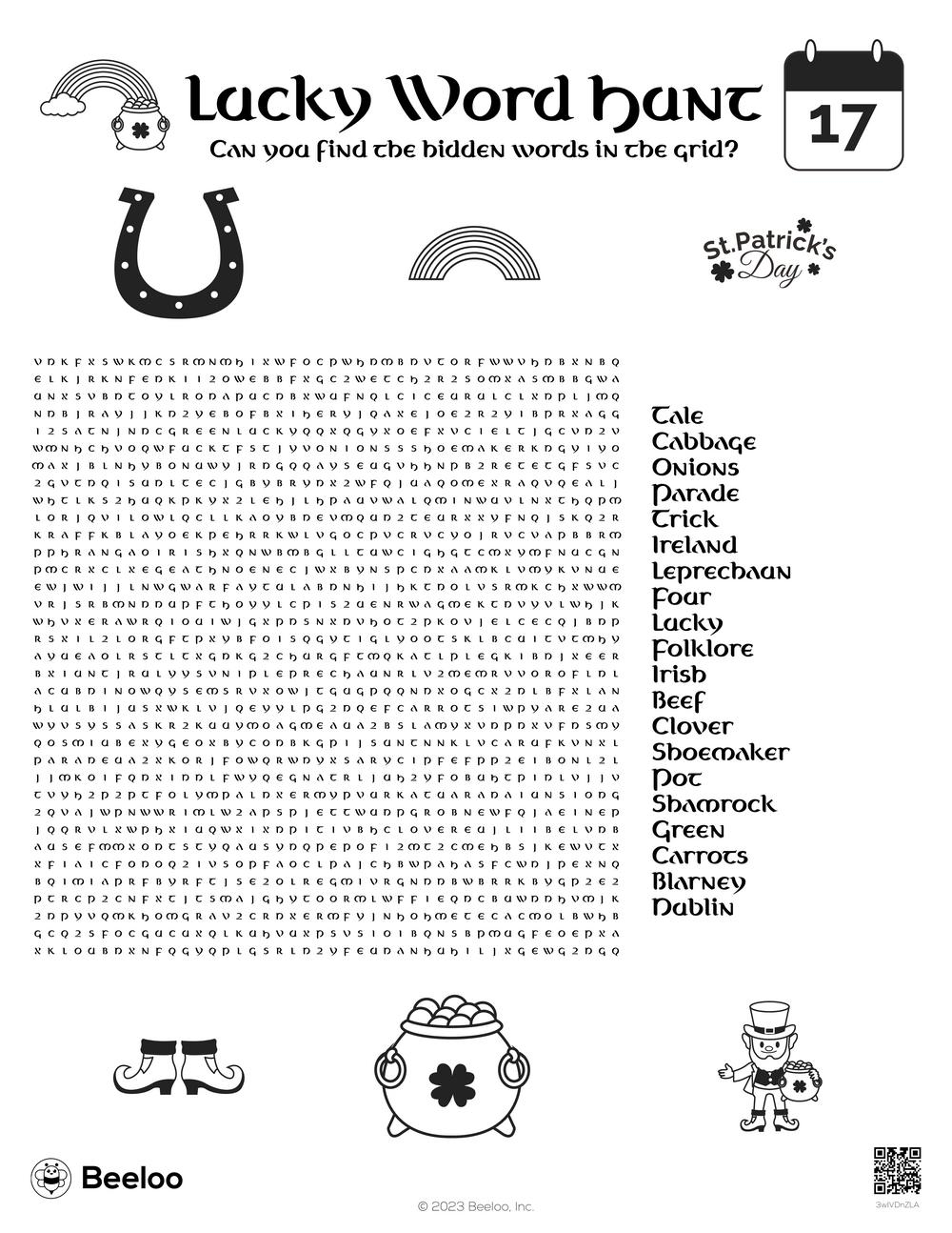 St Patrick's Day Word Search Printable