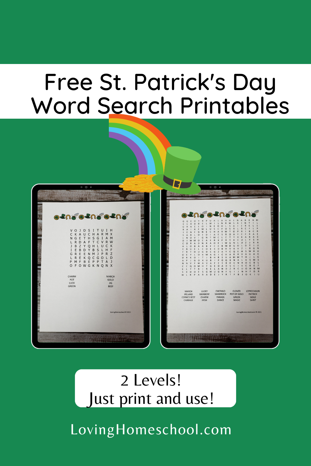 St Patrick s Day Word Search LovingHomeschool