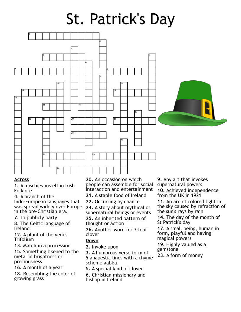 St Patrick's Day Word Search Printable Free