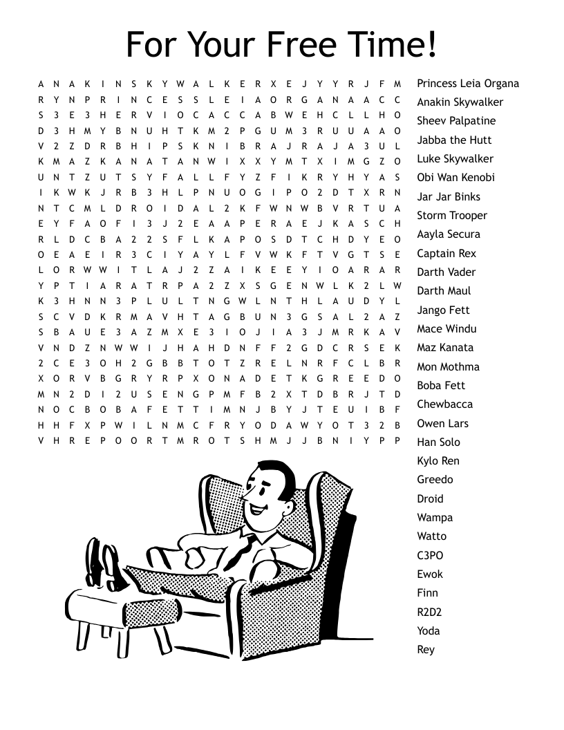 Star Wars Word Search WordMint