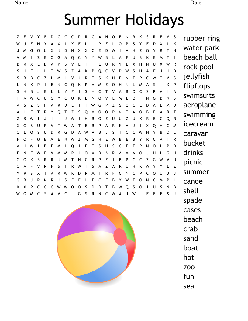 Printable Summer Word Searches For Adults