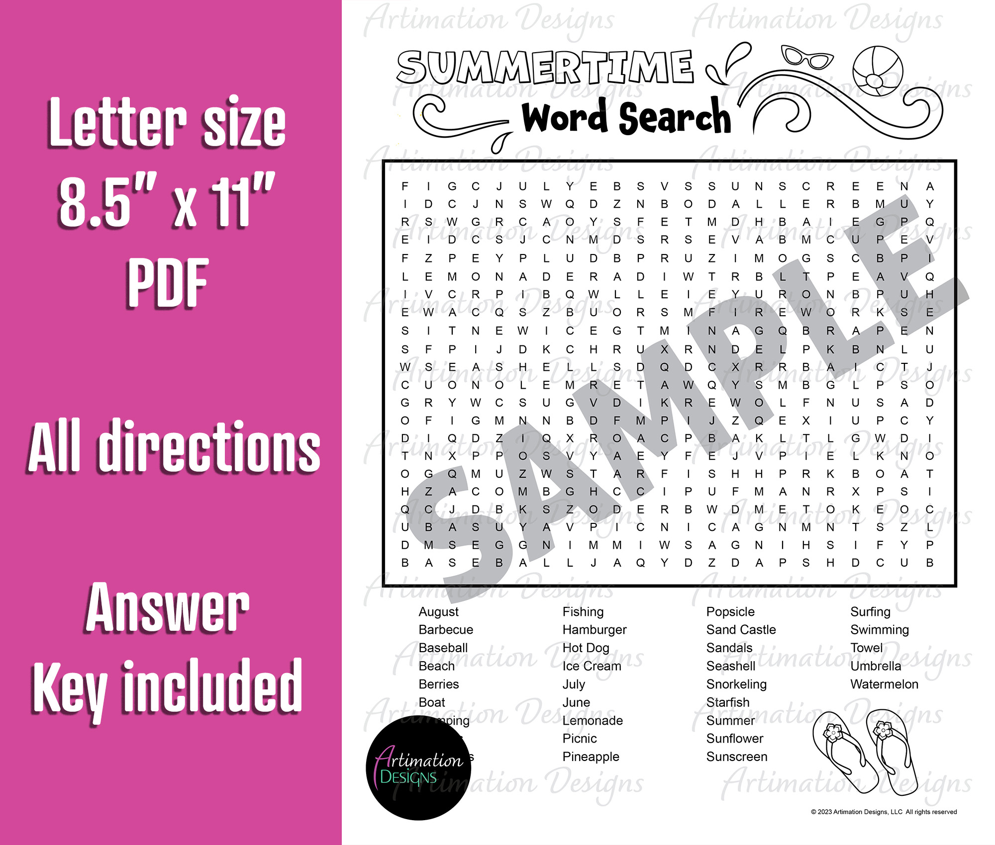 Summer Word Search Bundle Summer Word Games Easy Medium Hard Made By Teachers
