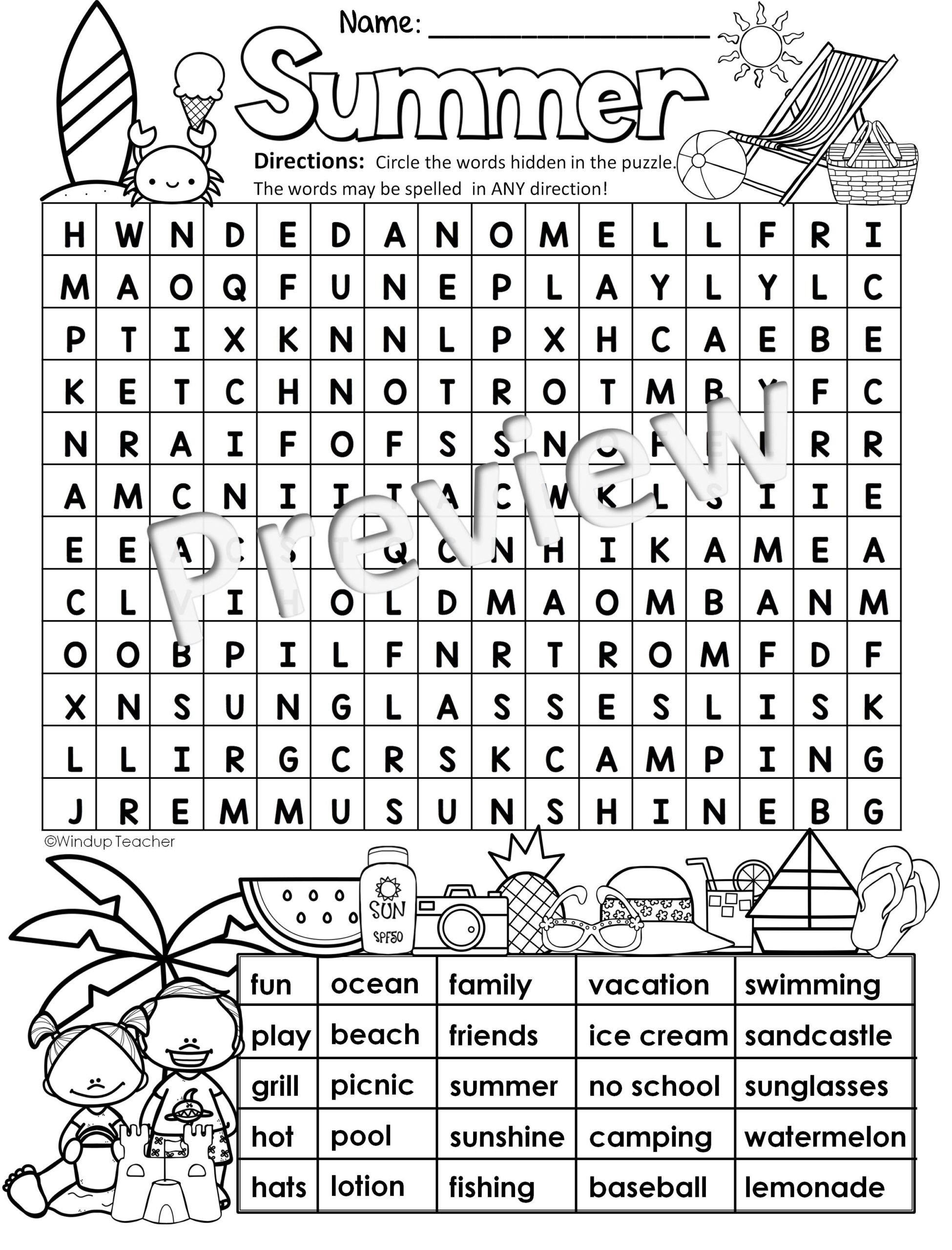 Free Printable Beach Word Search Pages Free Printable Beach Word Search Pages