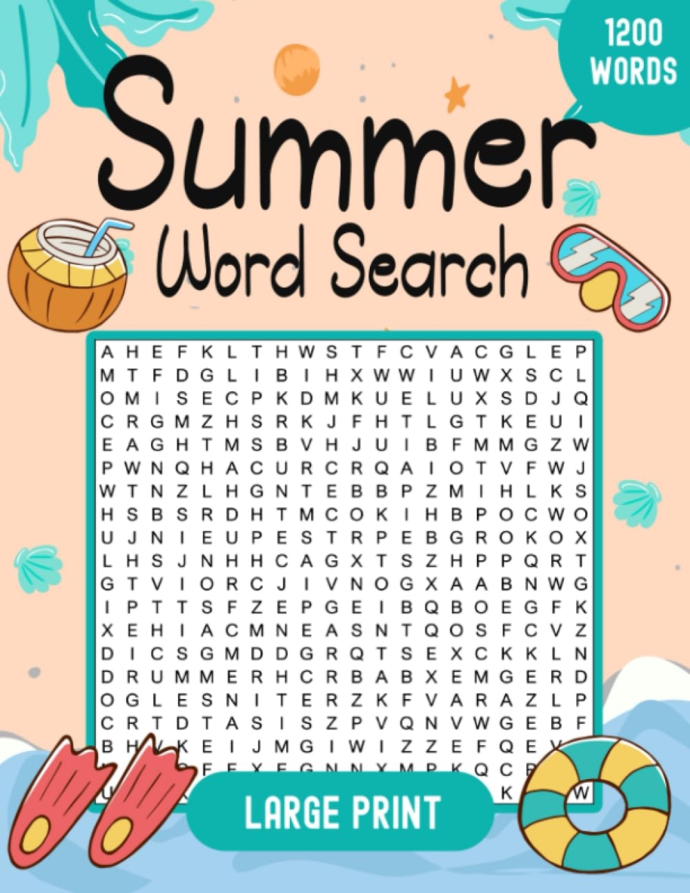 Summer Word Search Large Print 1200 Word Search Puzzle Book For 