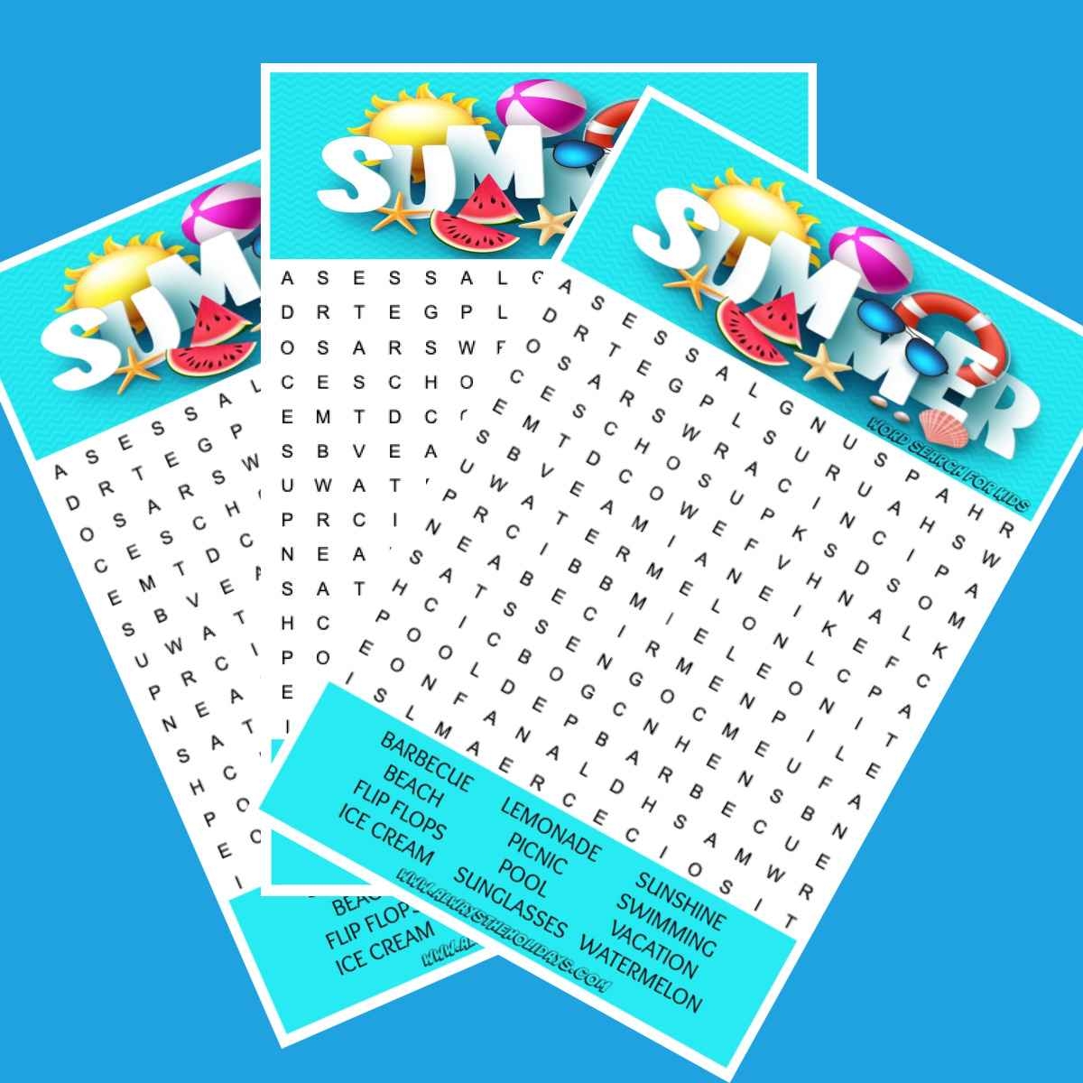 summer word search printable free word search u0026 answer key summer word search printable free word search u0026 answer key