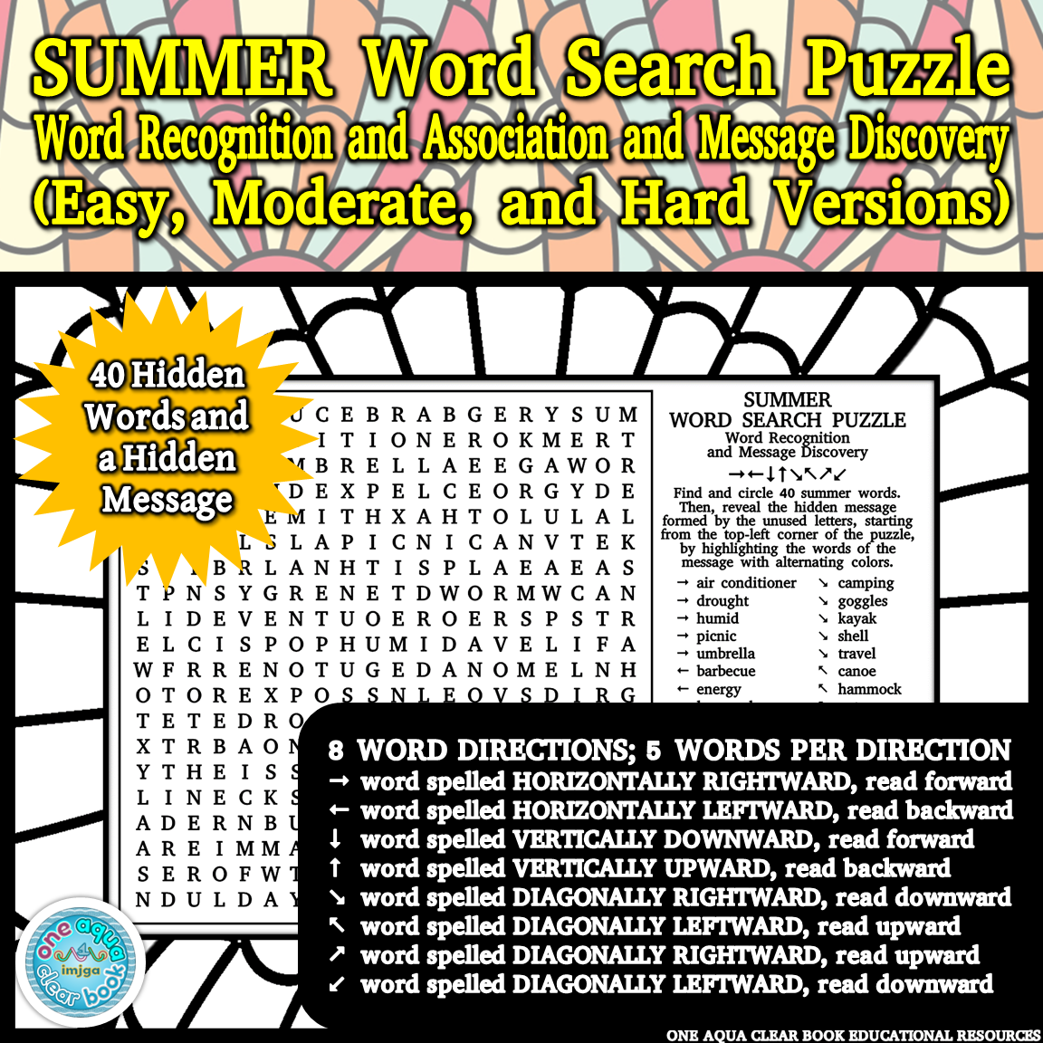 Summer Word Search To Print