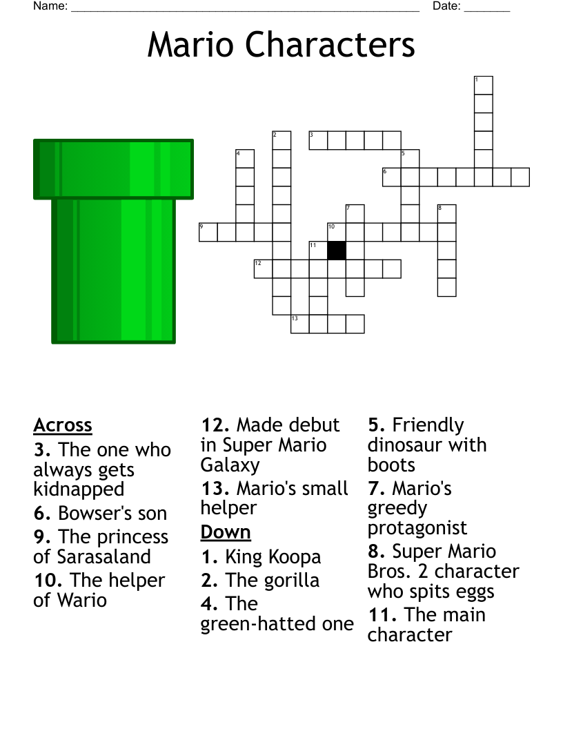 Super Mario Bros Word Search WordMint