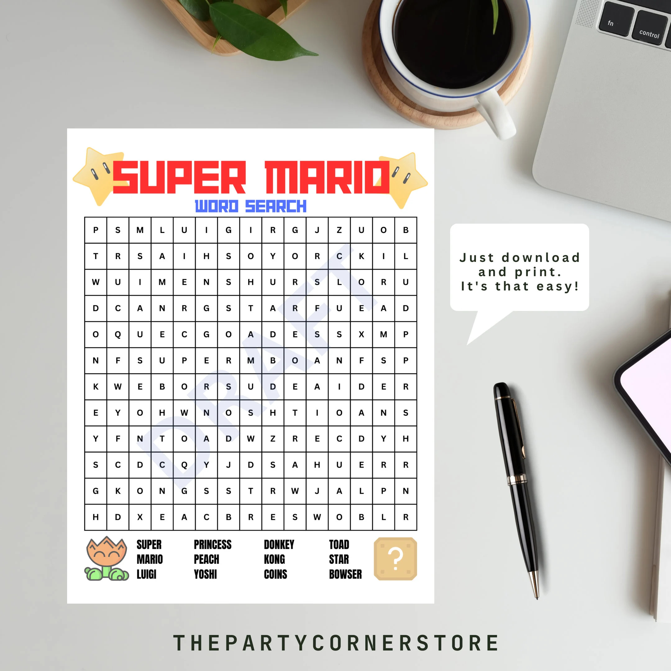 Super Mario Downloadable Word Search Game Etsy Super Mario Downloadable Word Search Game Etsy
