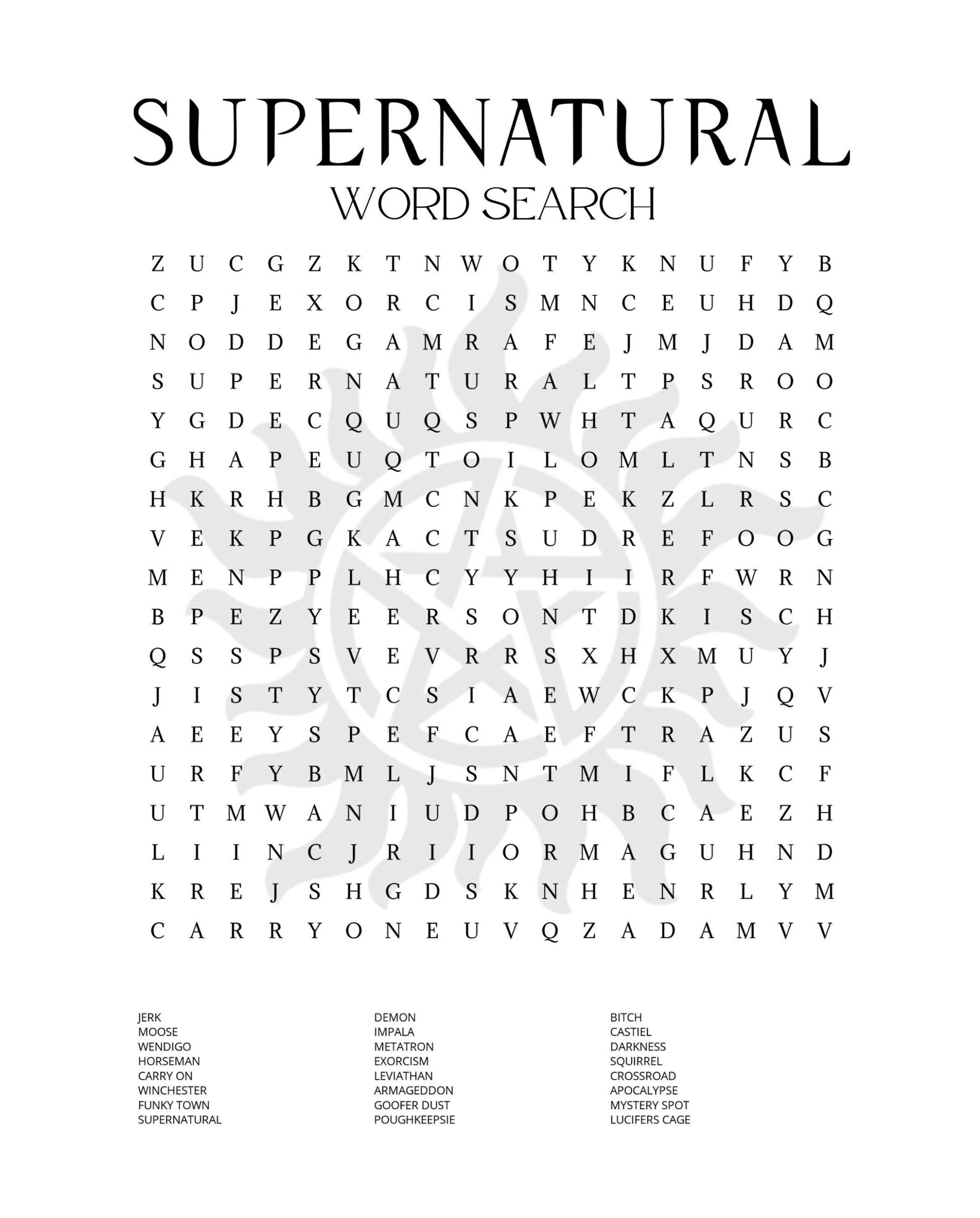 supernatural word search for adults printable pdf