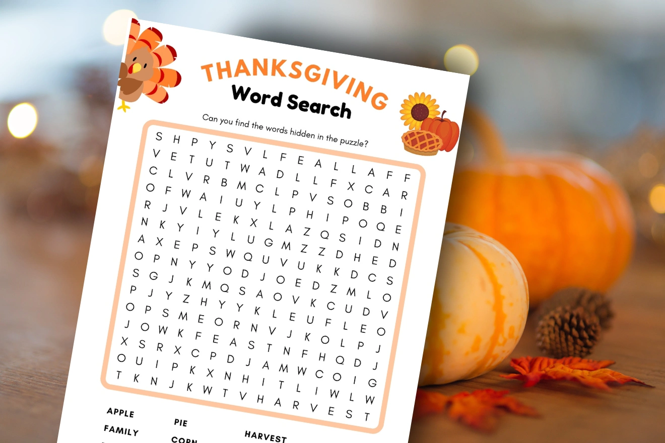 Thanksgiving Word Search Printable For Little Learners So Easy Even 3 Year Olds Can Do It 