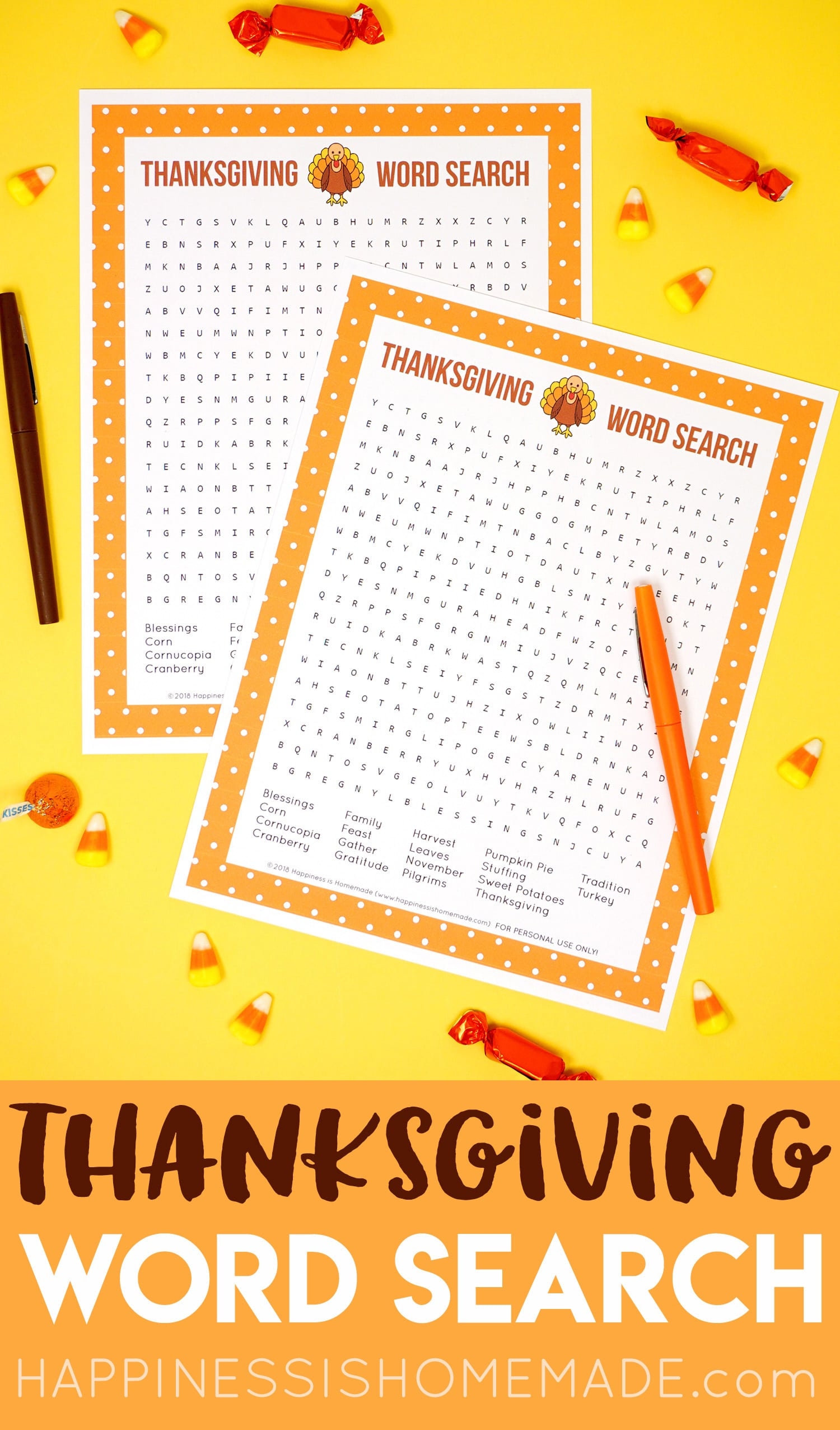 Thanksgiving Word Search Printable Happiness Is Homemade