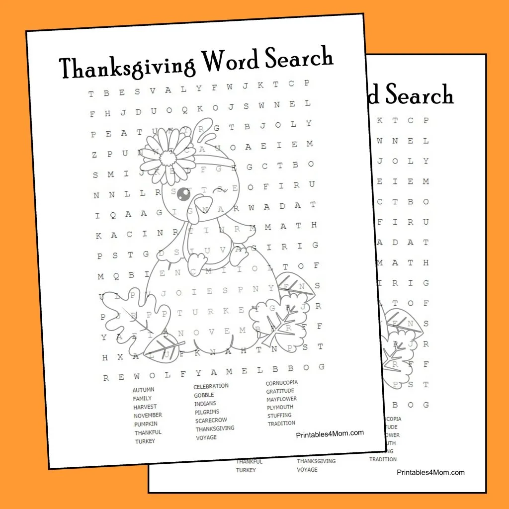 thanksgiving word search printable printables 4 mom