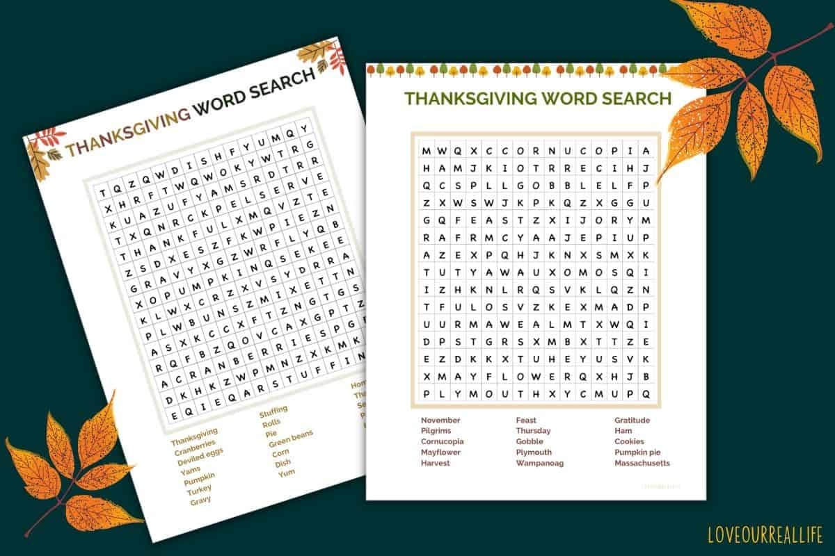 Thanksgiving Word Search Puzzle FREE Printable PDF Love Our Real Life Thanksgiving Word Search Puzzle FREE Printable PDF Love Our Real Life
