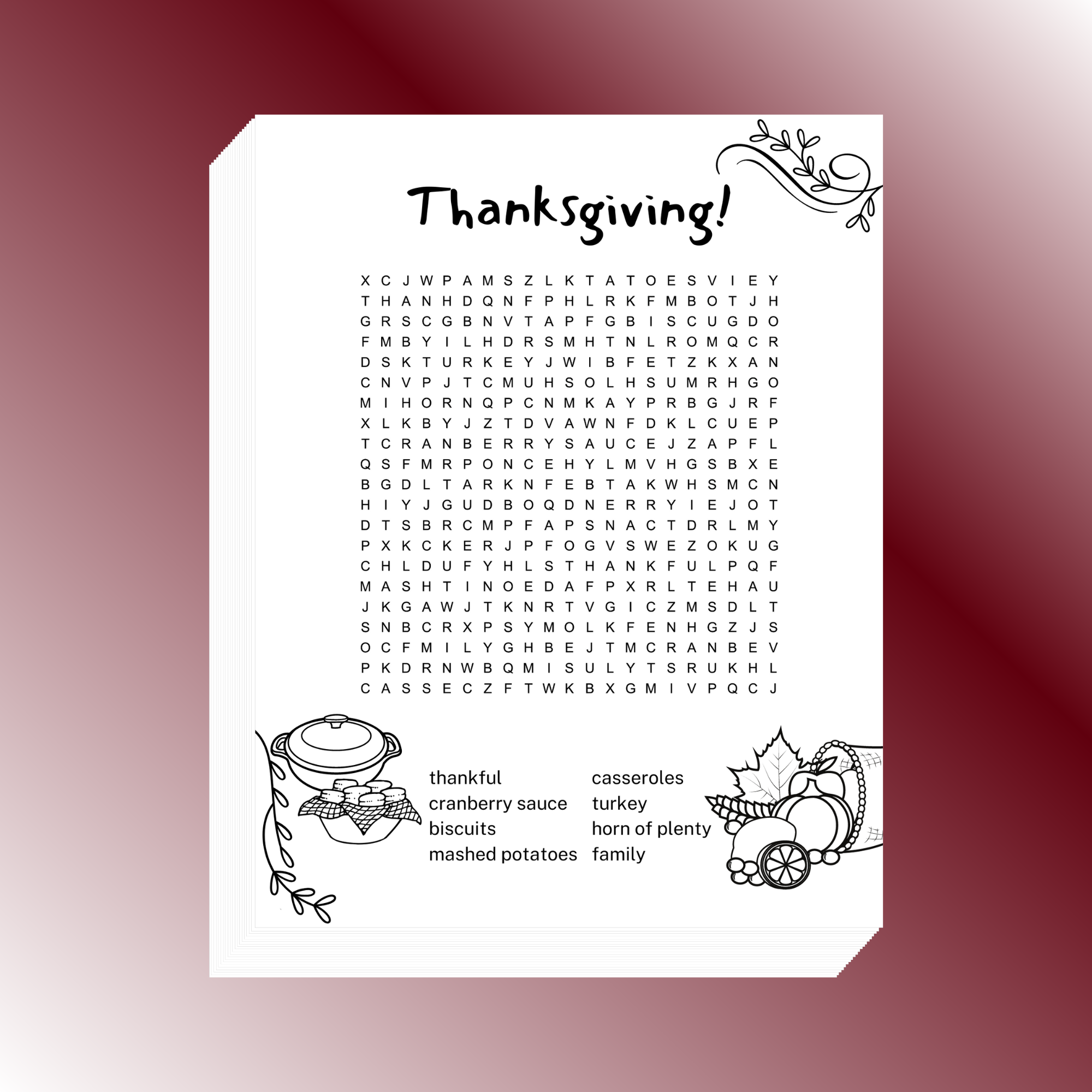 Thanksgiving Word Search Word Search Boss Thanksgiving Word Search Word Search Boss
