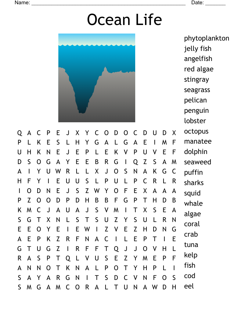 The Beach Word Search WordMint