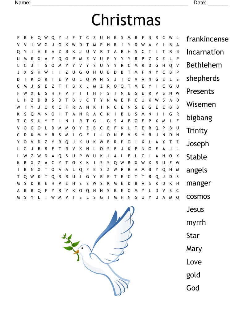 The Christmas Story Word Search WordMint