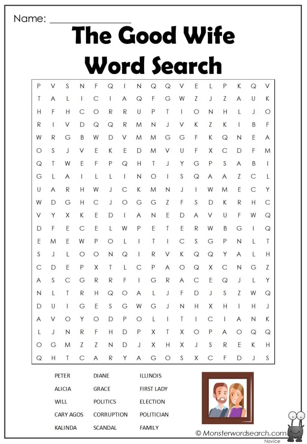 The Good Wife Word Search Monster Word Search