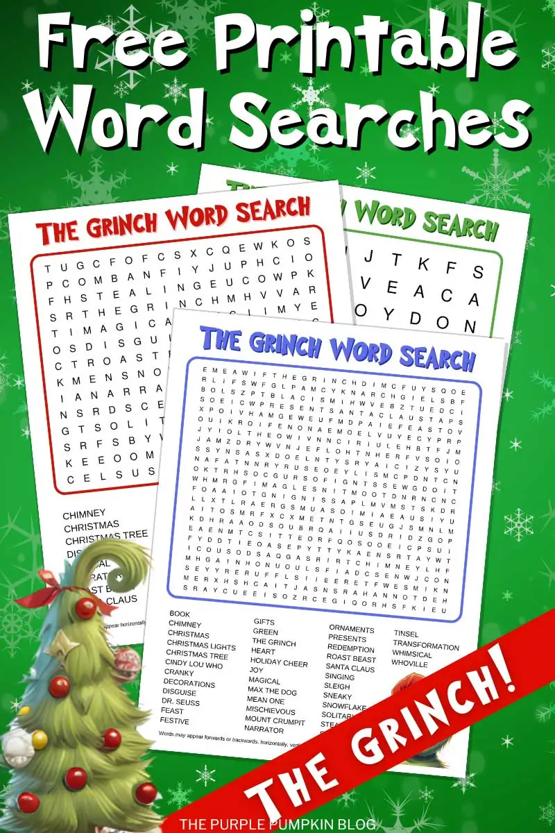 The Grinch Word Search Free Printable