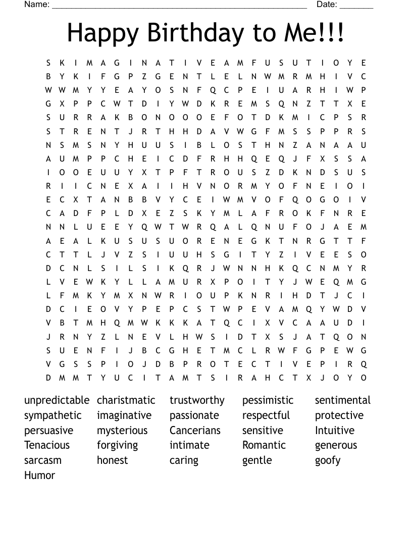 Mood And Emotions Word Search