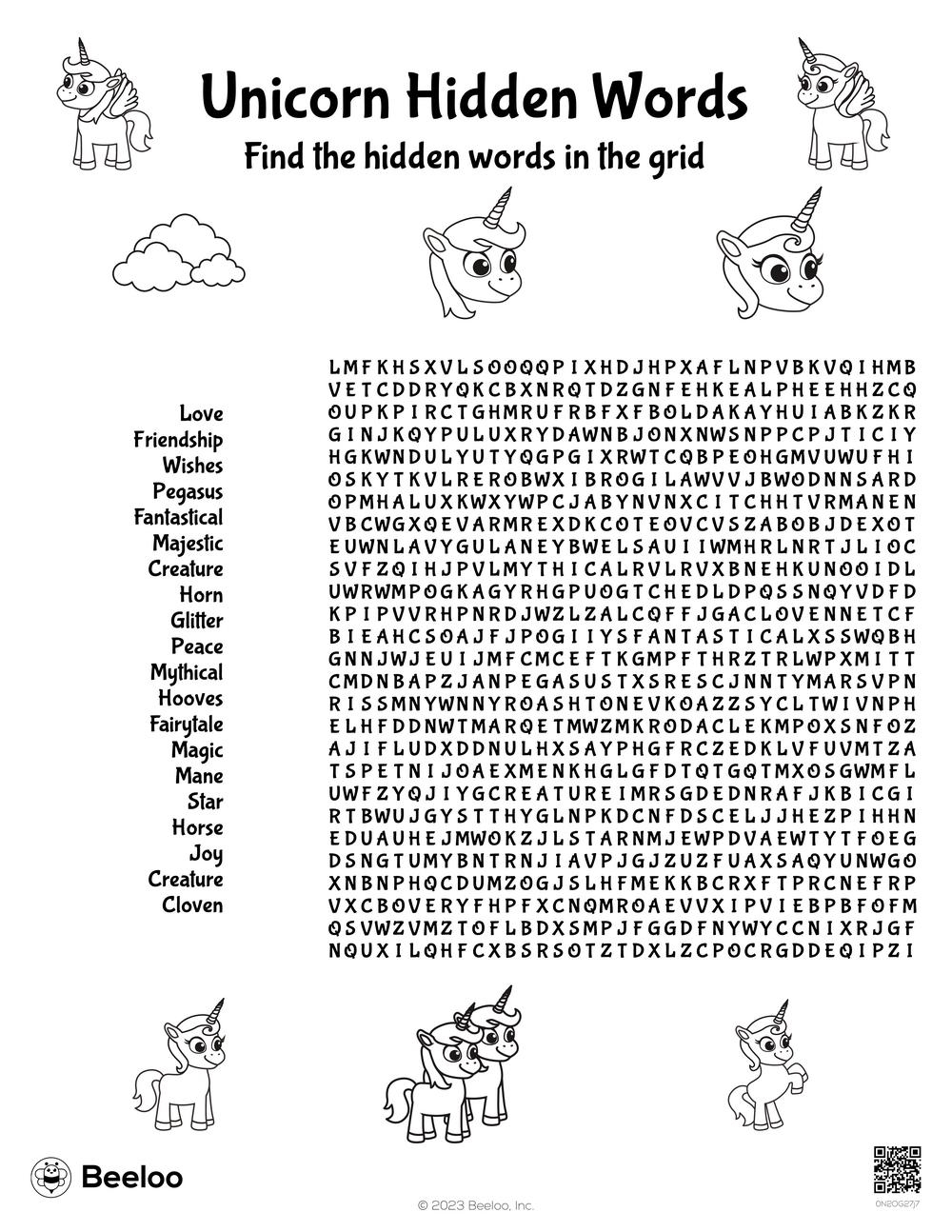 Word Search Printable Kids