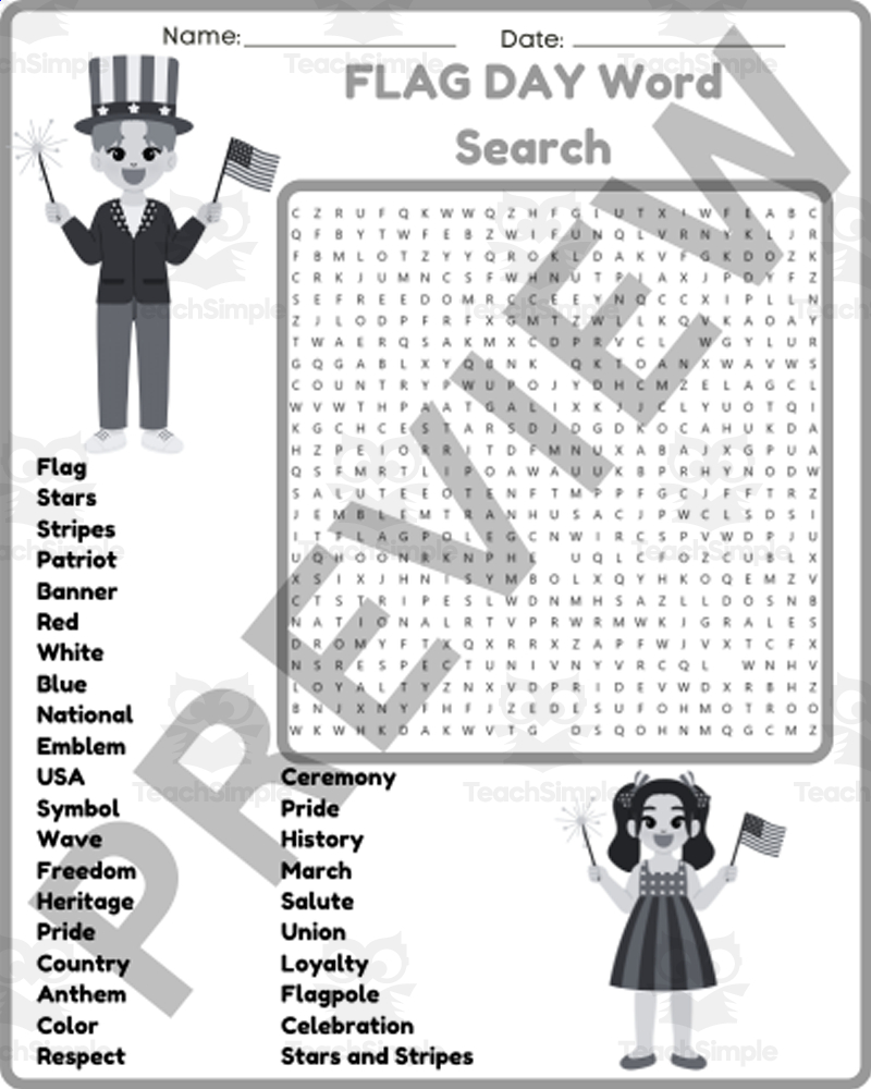 Flag Day Word Search Maker