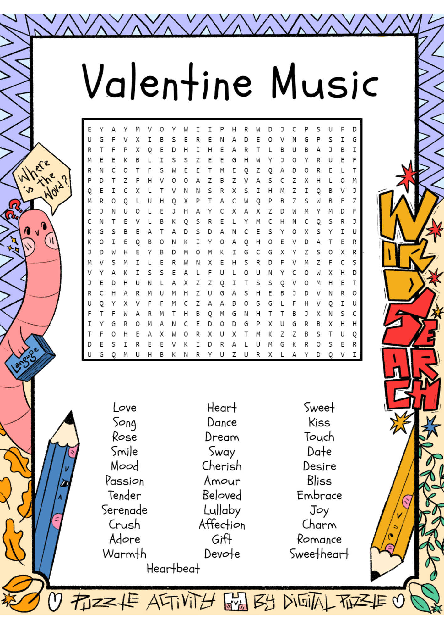 Valentine's Day Word Search Printable Pdf