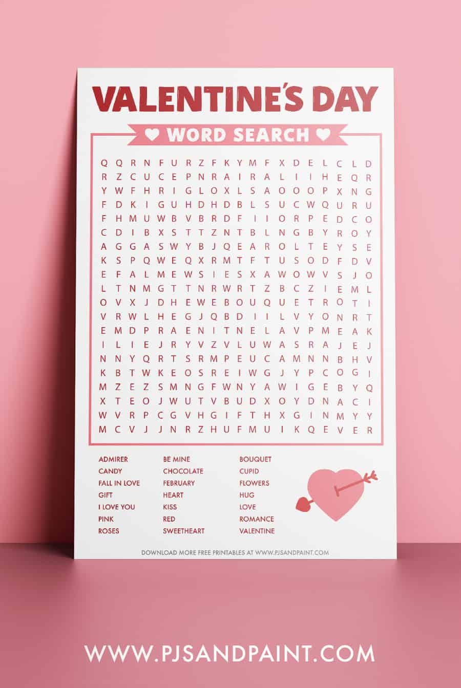 Free Printable Valentines Word Search
