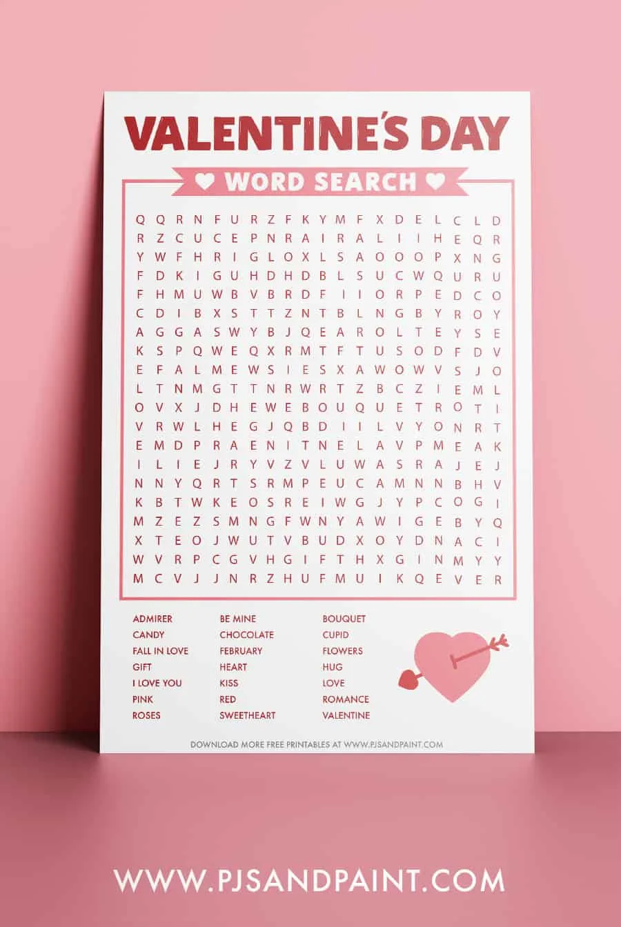 Valentine's Day Printable Word Search