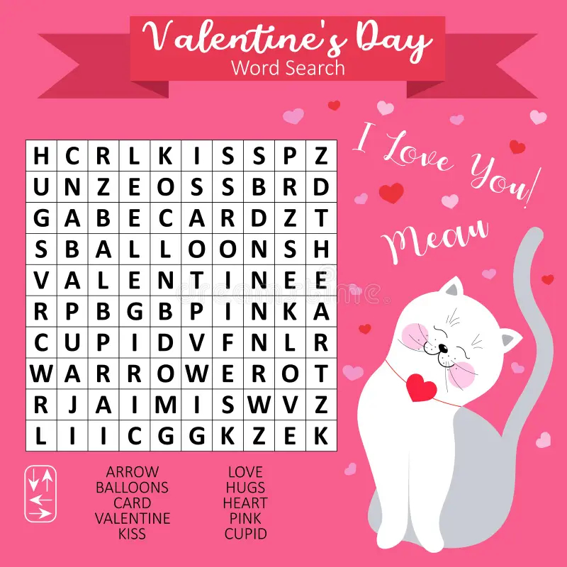 Valentine Word Search Printable