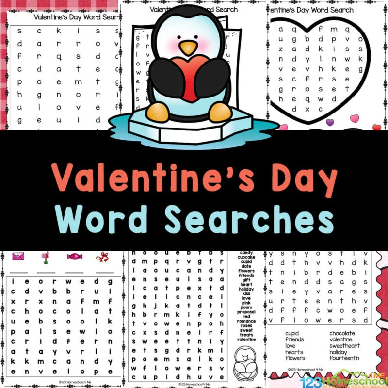February Word Search Puzzles Free Printable