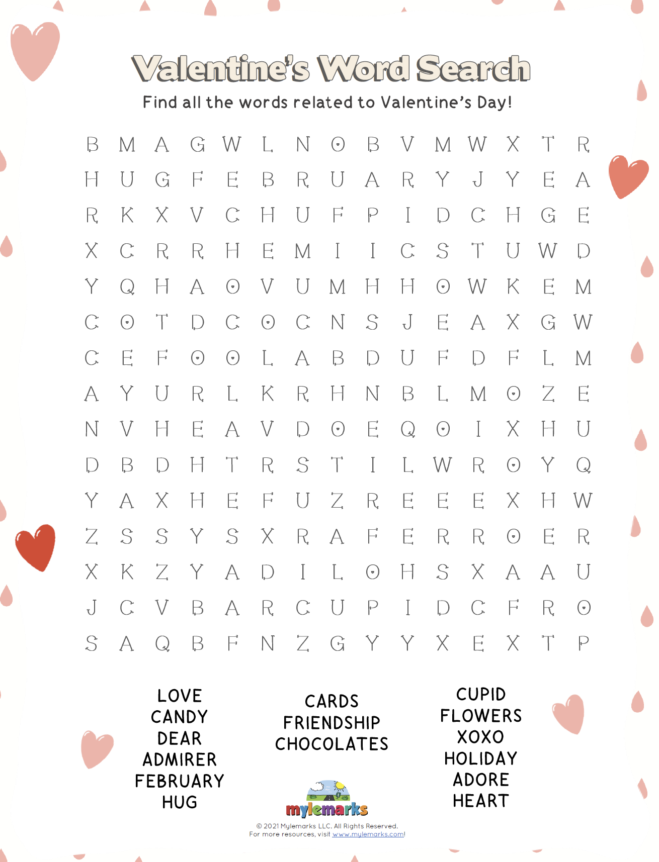 valentine s word search gs
