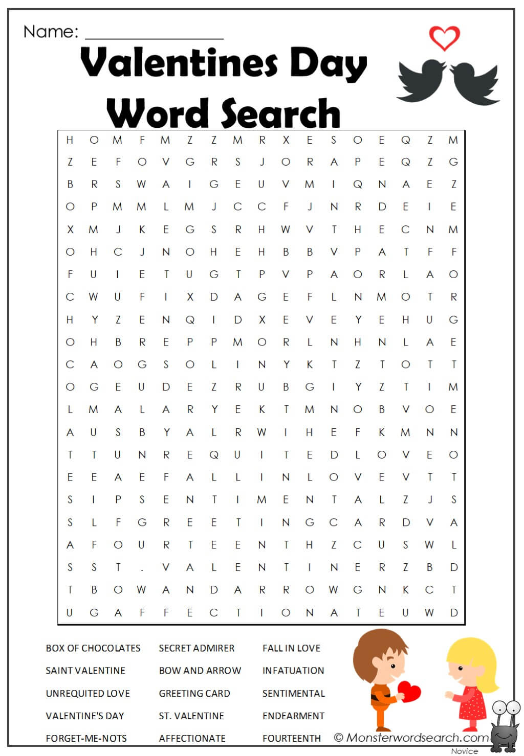 Christian Valentine Word Search Printable