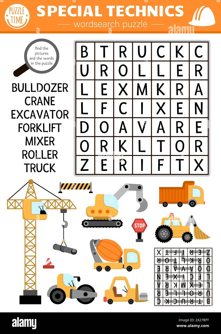 Vector Construction Site Wordsearch Puzzle For Kids Simple Word Search Quiz With Car Truck Excavator Bulldozer Lifting Crane For Children Cute E Stock Vector Image Art Alamy Vector Construction Site Wordsearch Puzzle For Kids Simple Word Search Quiz With Car Truck Excavator Bulldozer Lifting Crane For Children Cute E Stock Vector Image Art Alamy