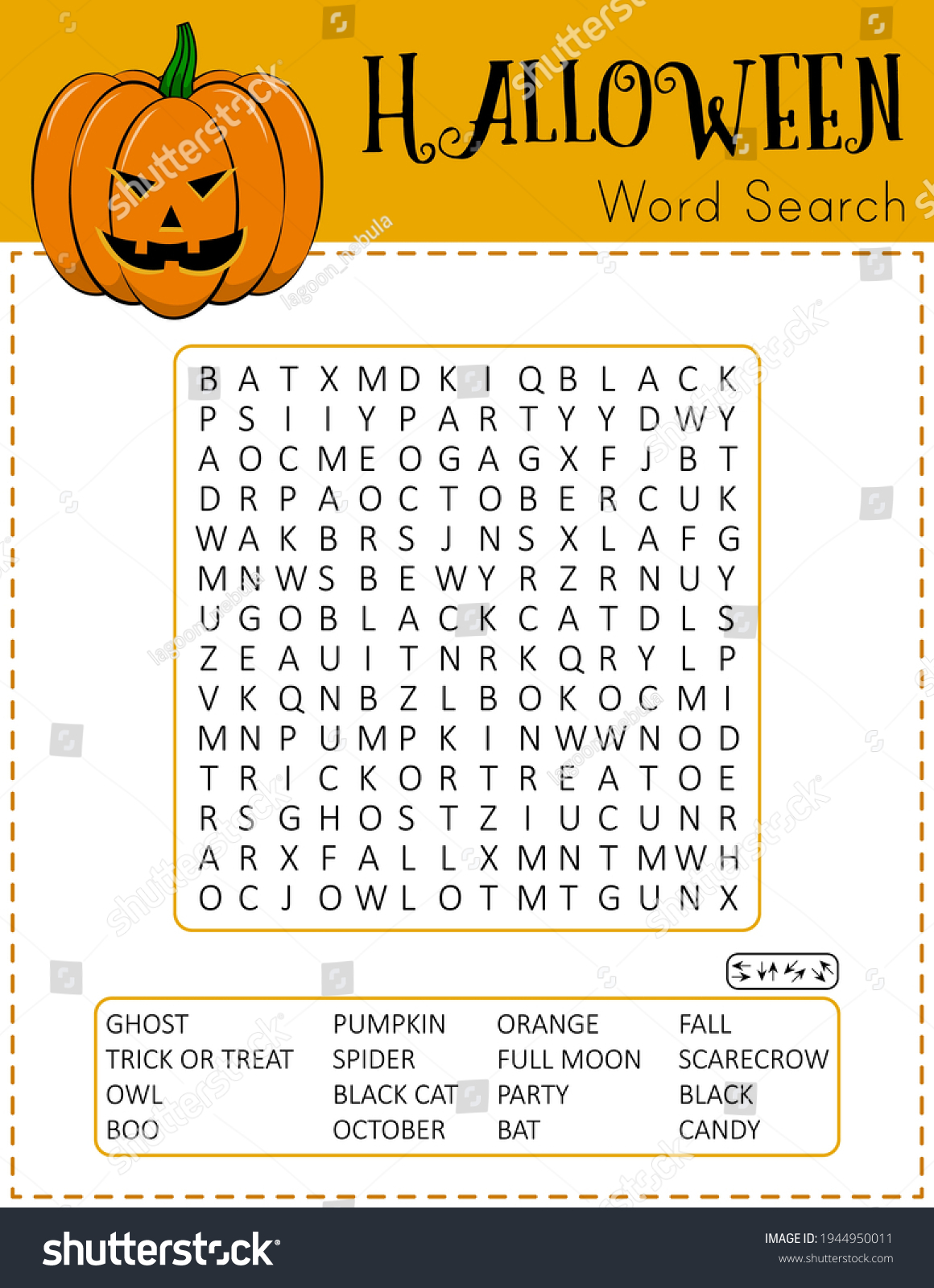 Halloween Word Search Printable