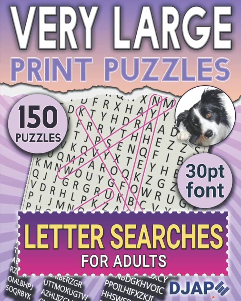 Very Large Print Puzzles Letter Searches For Adults 150 Random Letters Word Search Puzzles In 30pt Font Djape 9798366170406 Amazon Books