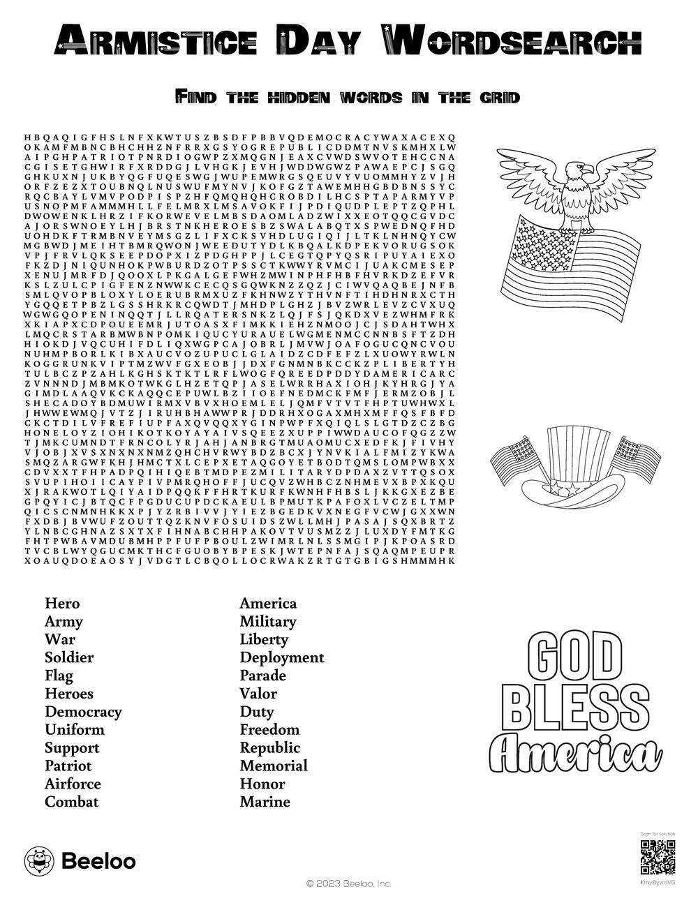 Veterans Day themed Word Searches Beeloo Printable Crafts And Activities For Kids Veterans Day themed Word Searches Beeloo Printable Crafts And Activities For Kids