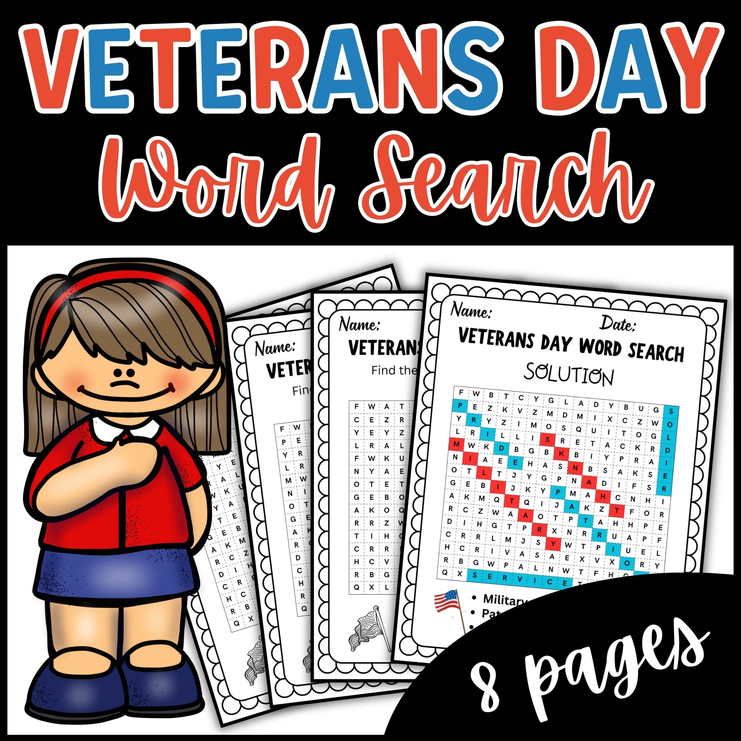 Veterans Word Search Printable