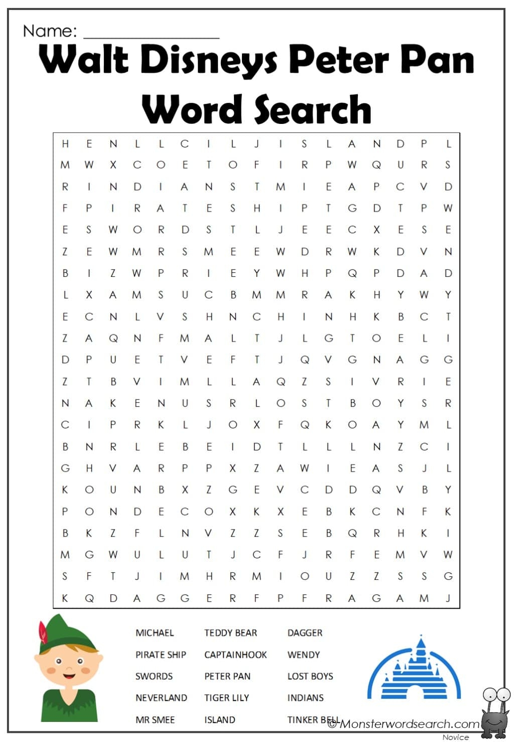Hard Disney Word Search Printable