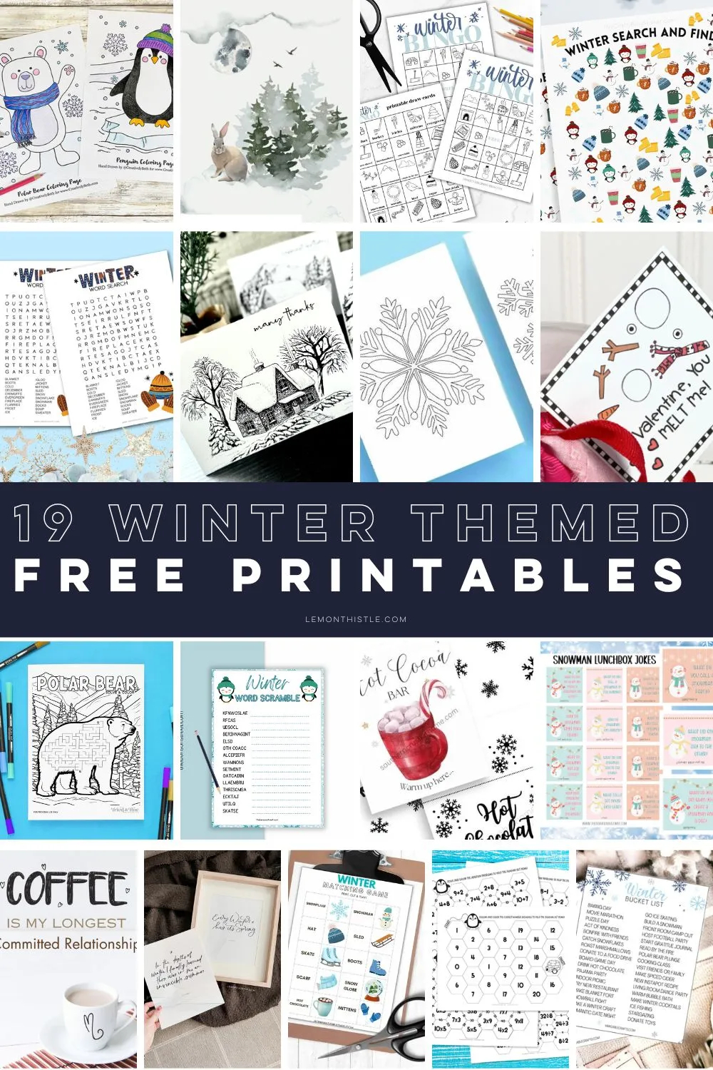 Artsyfartsymama Winter Word Search Printable